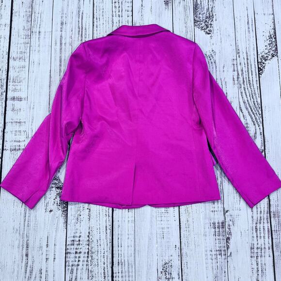 J.Crew Factory high-shine pink double-breasted blazer 8P petite NWT - Picture 2 of 9
